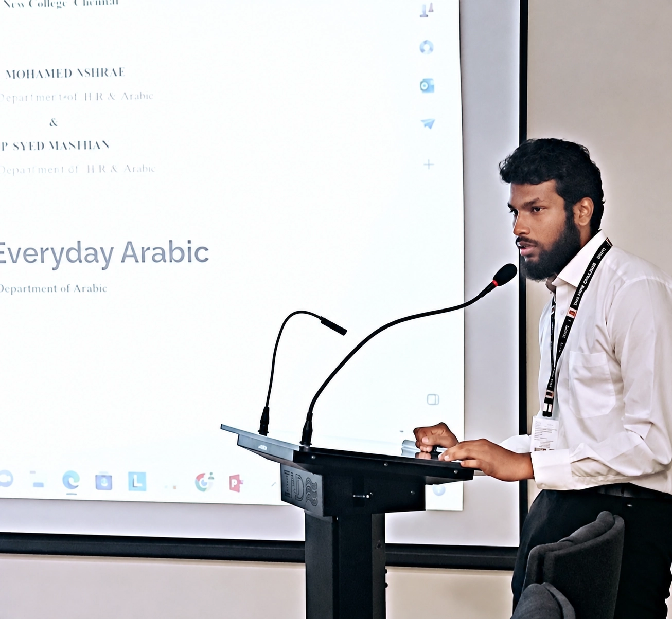 Syed Masthan presenting Practical Everyday Arabic
